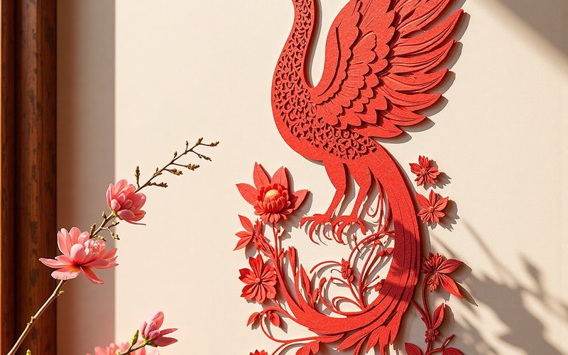 Symbolic Patterns — Paper Cutting: Scissors, Red Paper, and Folk Art