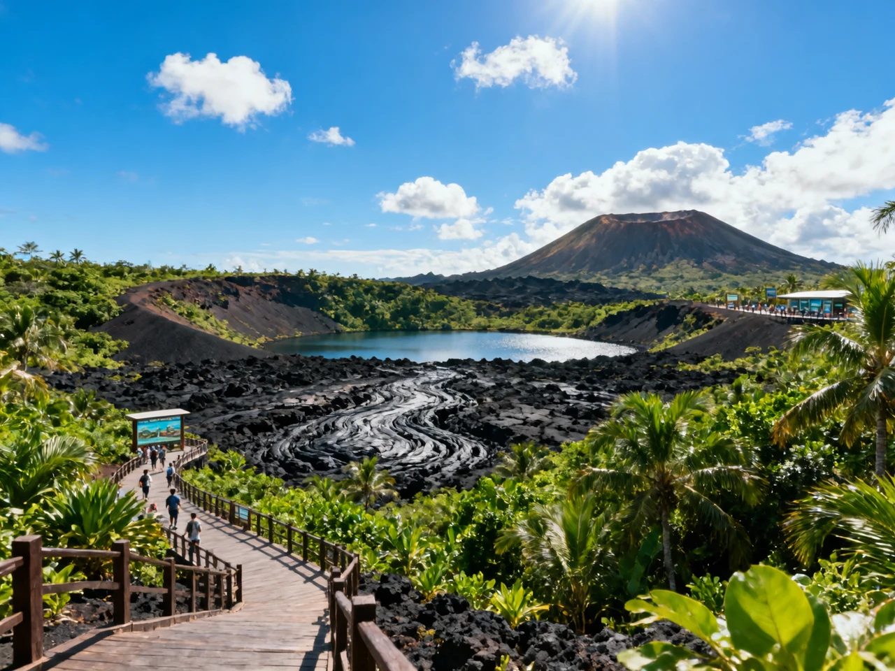 Geoparque volcánico y cuevas de lava